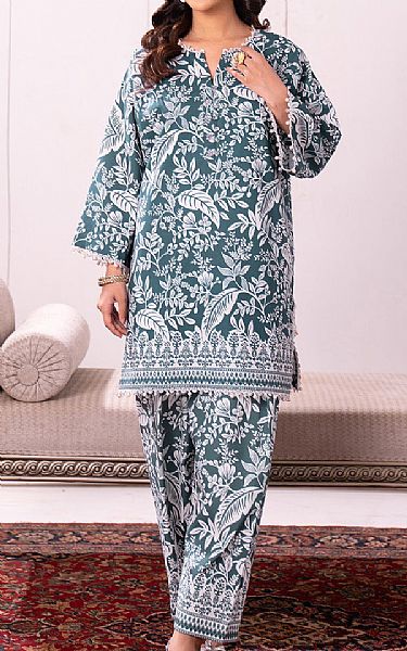 So Kamal Mineral Green/Off White Lawn Suit (2 pcs) | Pakistani Lawn Dress in USA- Image 1