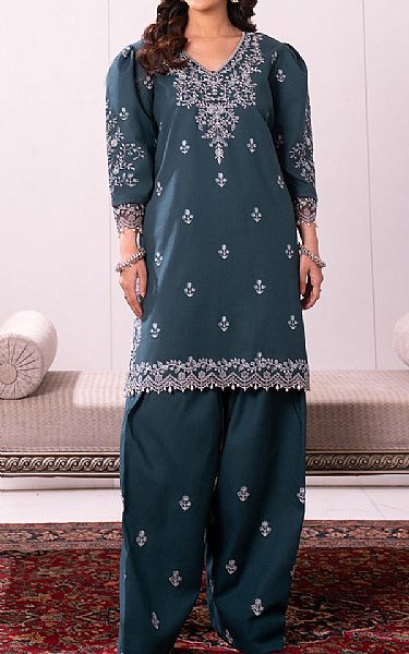 So Kamal Slate Grey Lawn Suit (2 pcs) | Pakistani Lawn Dress in USA- Image 1
