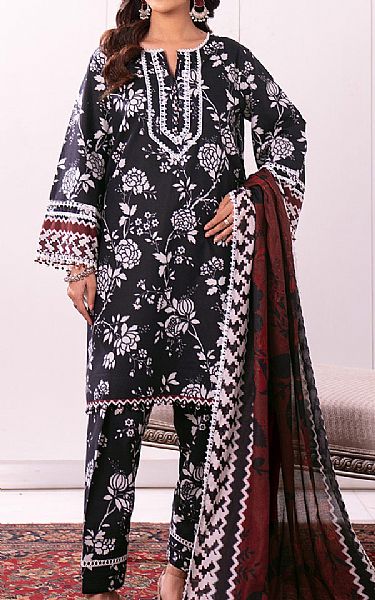 So Kamal Black Lawn Suit | Pakistani Lawn Dress in USA- Image 1