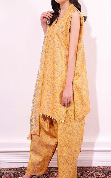 So Kamal Golden Yellow Lawn Suit | Pakistani Lawn Dress in USA- Image 2