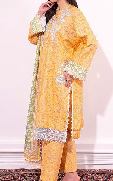 So Kamal Golden Yellow Lawn Suit | Pakistani Lawn Dress in USA- Image 2