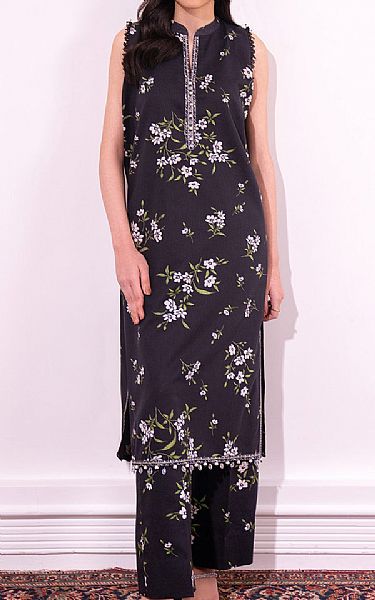 So Kamal Black Lawn Suit (2 pcs) | Pakistani Lawn Dress in USA- Image 1
