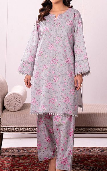 So Kamal Grey Lawn Suit (2 pcs) | Pakistani Lawn Dress in USA- Image 1