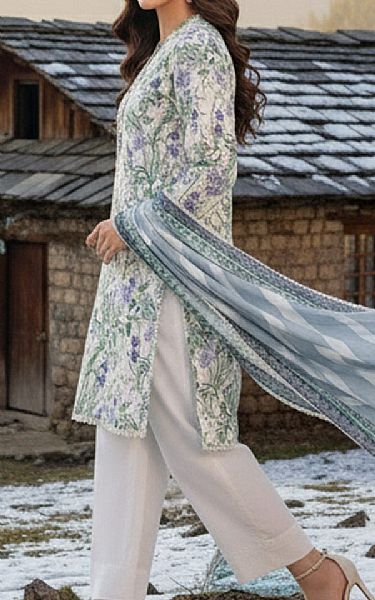 So Kamal Off White Karandi Suit (2 pcs) | Pakistani Winter Dresses in USA- Image 2