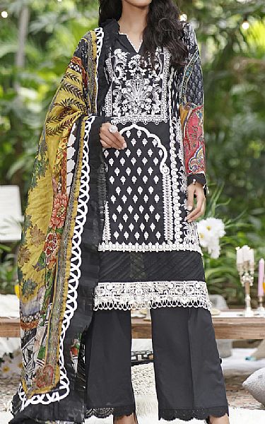 Threads And Motifs Black Lawn Suit | Pakistani Dresses in USA- Image 1