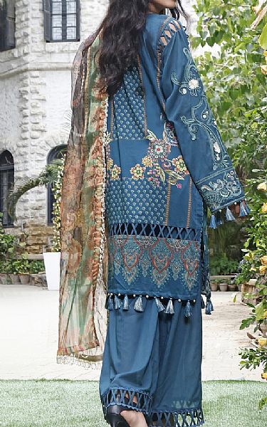 Threads And Motifs Teal Lawn Suit | Pakistani Dresses in USA- Image 2