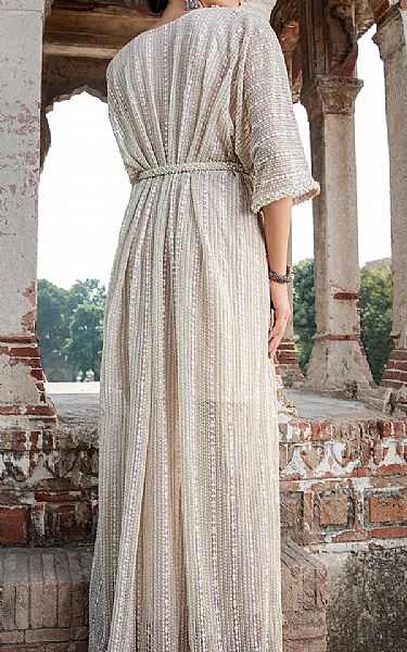 Threads And Motifs Ivory Net Suit | Pakistani Embroidered Chiffon Dresses USA- Image 2