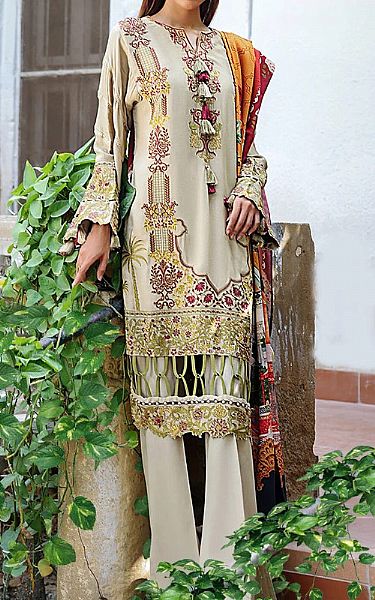 Threads And Motifs Beige Khaddar Suit (2 Pcs) | Pakistani Dresses in USA- Image 1