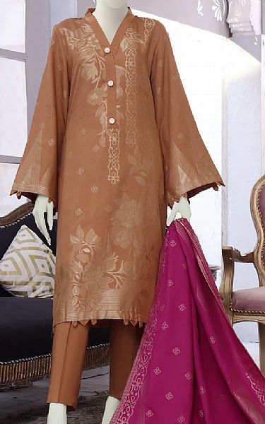 Vs Textile Rust Linen Suit | Pakistani Winter Dresses- Image 1