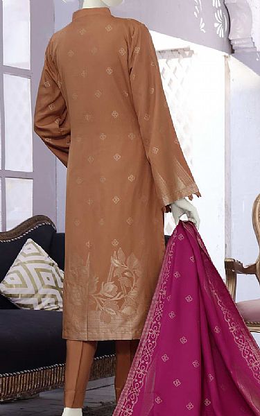 Vs Textile Rust Linen Suit | Pakistani Winter Dresses- Image 2