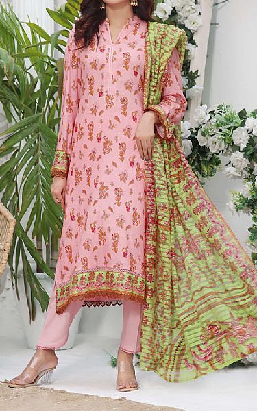 Vs Textile Baby Pink Lawn Suit | Pakistani Lawn Suits- Image 1