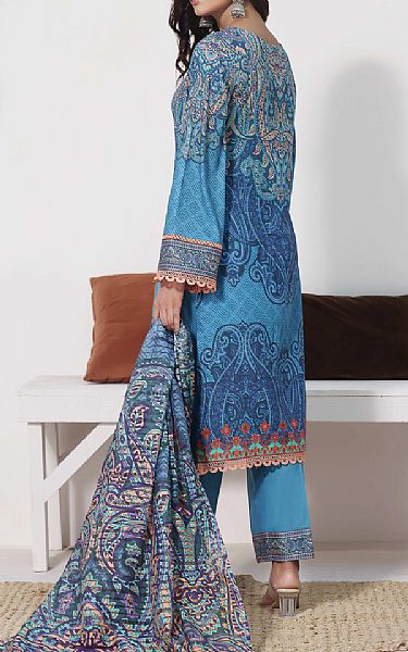 Vs Textile Turquoise Lawn Suit | Pakistani Lawn Suits- Image 2