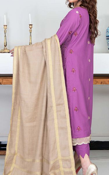 Vs Textile Heliotrope Purple Wool Suit | Pakistani Winter Dresses- Image 2