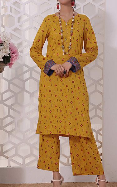 Vs Textile Orange Lawn Suit (2 Pcs) | Pakistani Lawn Suits- Image 1