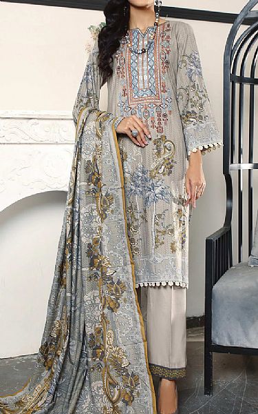 Vs Textile Grey Wool Suit | Pakistani Winter Dresses- Image 1