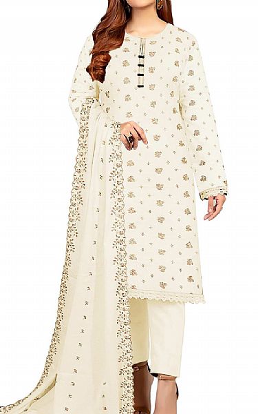 Vs Textile Off-white Karandi Suit | Pakistani Winter Dresses- Image 1
