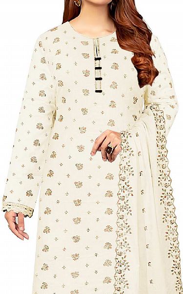 Vs Textile Off-white Karandi Suit | Pakistani Winter Dresses- Image 2