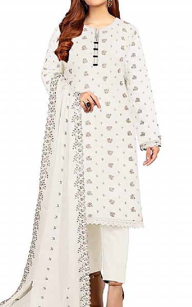 Vs Textile White Karandi Suit | Pakistani Winter Dresses- Image 1