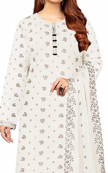 Vs Textile White Karandi Suit | Pakistani Winter Dresses- Image 2