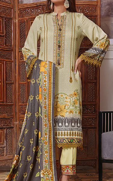 Vs Textile Cream Karandi Suit | Pakistani Winter Dresses- Image 1