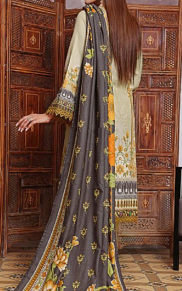 Vs Textile Cream Karandi Suit | Pakistani Winter Dresses- Image 2