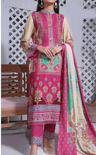 Vs Textile Hot Pink Khaddar Suit | Pakistani Winter Dresses- Image 1