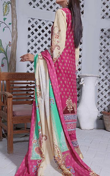 Vs Textile Hot Pink Khaddar Suit | Pakistani Winter Dresses- Image 2