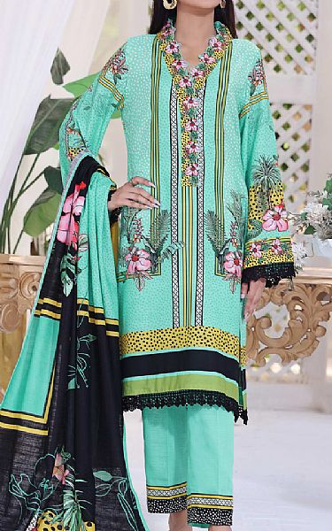 Vs Textile Cyan Khaddar Suit | Pakistani Winter Dresses- Image 1