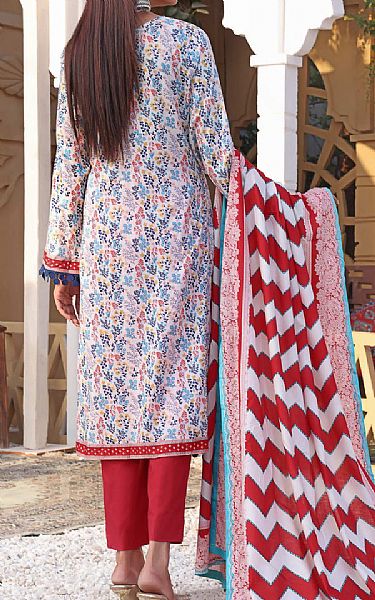 Vs Textile White/Red Lawn Suit | Pakistani Lawn Suits- Image 2