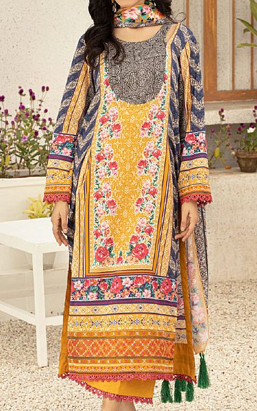 Vs Textile Mustard Lawn Suit | Pakistani Lawn Suits- Image 1