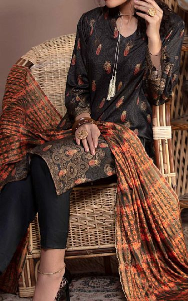 Vs Textile Black Jacquard Suit | Pakistani Dresses in USA- Image 1