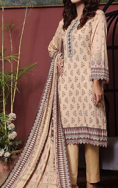 Vs Textile Ivory Linen Suit | Pakistani Winter Dresses- Image 1