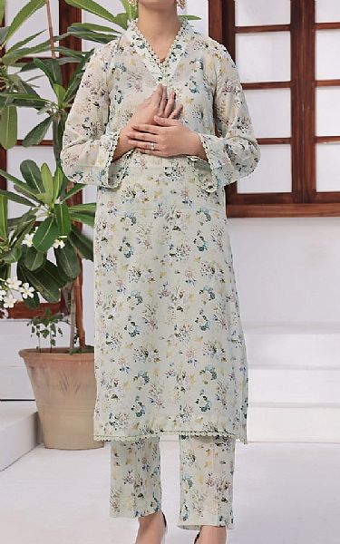 Vs Textile Light Grey Lawn Suit (2 Pcs) | Pakistani Lawn Dress in USA- Image 1