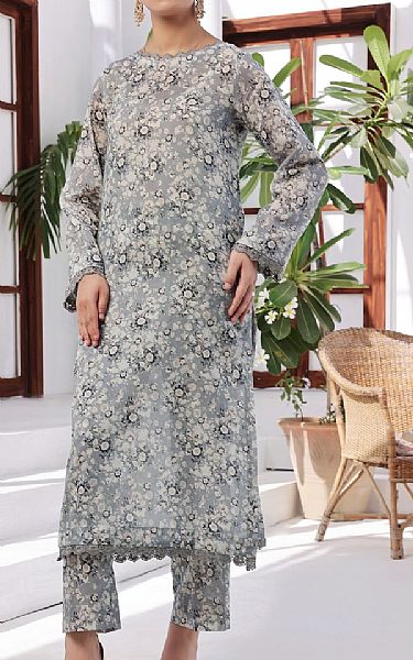 Vs Textile Grey Lawn Suit (2 Pcs) | Pakistani Lawn Dress in USA- Image 1