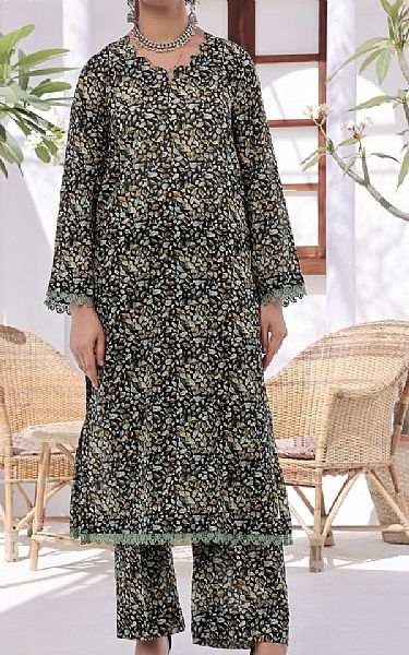 Vs Textile Black/Green Lawn Suit (2 Pcs) | Pakistani Lawn Dress in USA- Image 1