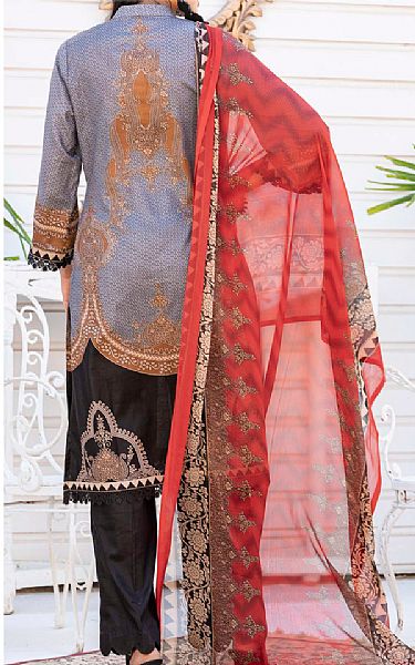 Vs Textile Cornflower Blue/Black Lawn Suit | Pakistani Lawn Suits- Image 2