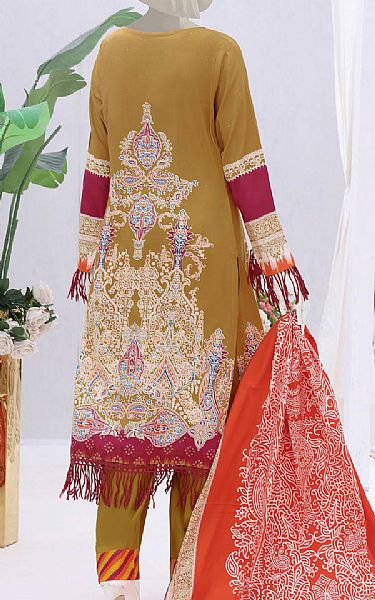 Vs Textile Mustard Linen Suit | Pakistani Winter Dresses- Image 2