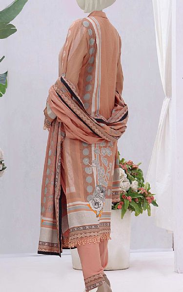 Vs Textile Peach Linen Suit | Pakistani Winter Dresses- Image 2