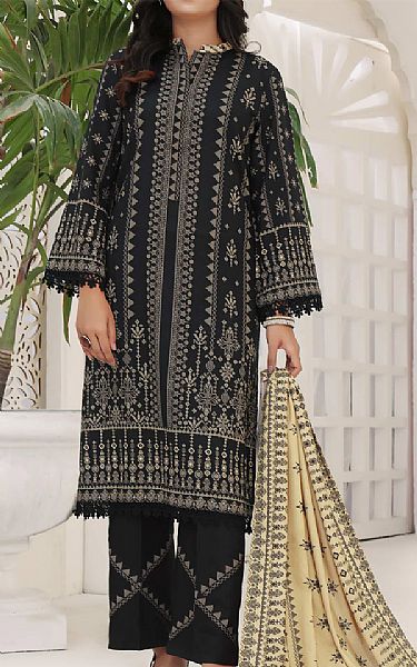 Vs Textile Black Linen Suit | Pakistani Winter Dresses- Image 1