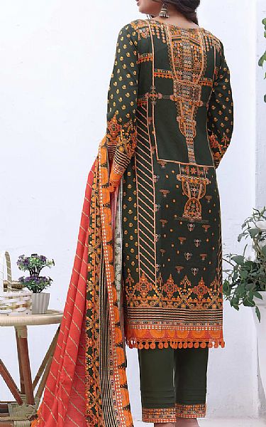 Vs Textile Hunter Green Linen Suit | Pakistani Winter Dresses- Image 2