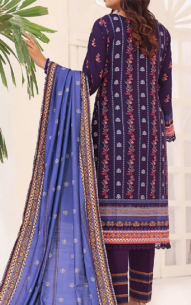 Vs Textile Indigo Linen Suit | Pakistani Winter Dresses- Image 2