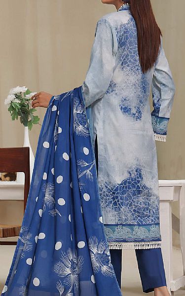 Vs Textile Grey Blue Cambric Suit | Pakistani Winter Dresses- Image 2