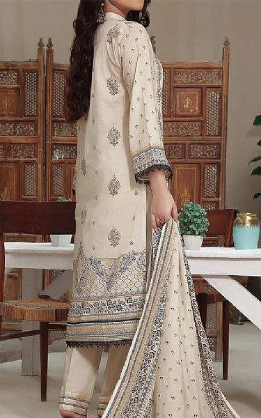 Vs Textile Off-white Cambric Suit | Pakistani Winter Dresses- Image 2