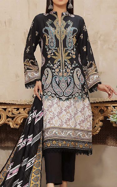 Vs Textile Black Cambric Suit | Pakistani Winter Dresses- Image 1