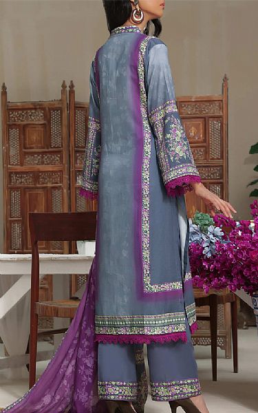 Vs Textile Storm Grey Cambric Suit | Pakistani Winter Dresses- Image 2