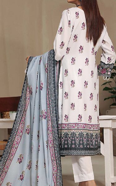 Vs Textile Off-white/Grey Cambric Suit | Pakistani Winter Dresses- Image 2