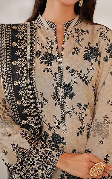 Vs Textile Beige Lawn Suit | Pakistani Lawn Dress in USA- Image 2