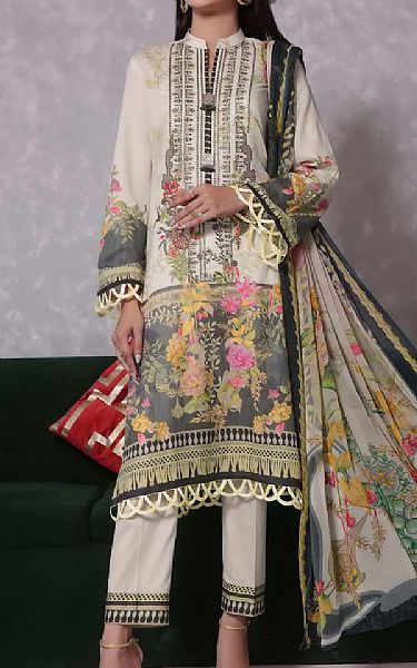 Vs Textile White Lawn Suit | Pakistani Lawn Dress in USA- Image 1