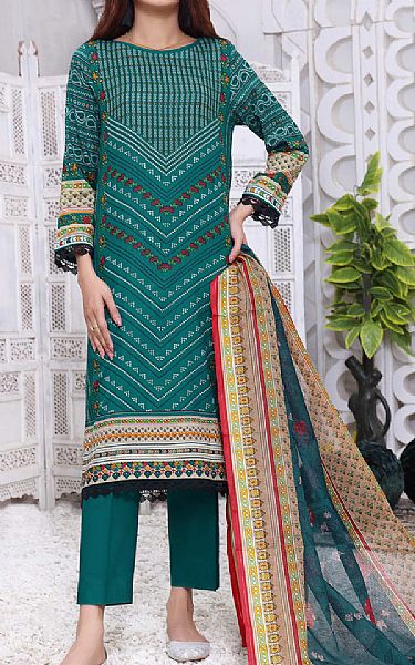 Vs Textile Teal Lawn Suit | Pakistani Lawn Suits- Image 1