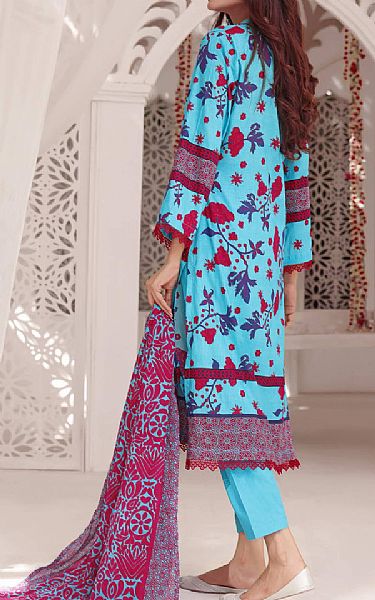 Vs Textile Turquoise Lawn Suit | Pakistani Lawn Dress in USA- Image 2